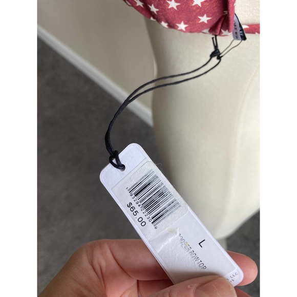 We Wore What Cooper Bow top in Dark Red Vintage Star, Size XL--NWT - Picture 9 of 9